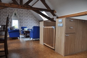 Veilig traphekje voor de kleine kinderen in de gite In de Vlaamse Ardennen